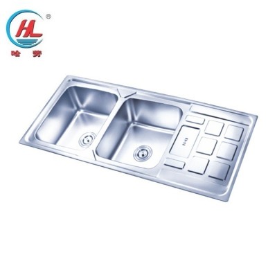 Hot Selling Family Kitchen Stainless Steel Vegetable Wash Basin Double Bowl Sink