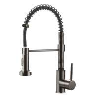 Aquacubic CUPC Certified Chrome Black Spring Stainless steel Faucet Pull Down Kitchen Sink Faucet