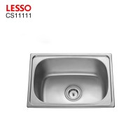 CS11111 LESSO handmade stainless steel brushed kitchen sink without faucet