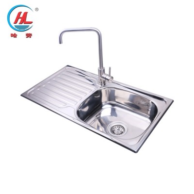 Modern Accessories Topmount Large Single Bowl Basin 304 Stainless Steel Kitchen Sink